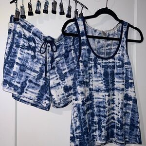 Lucky Brand Navy Tie-Dye Women's Pajama Set